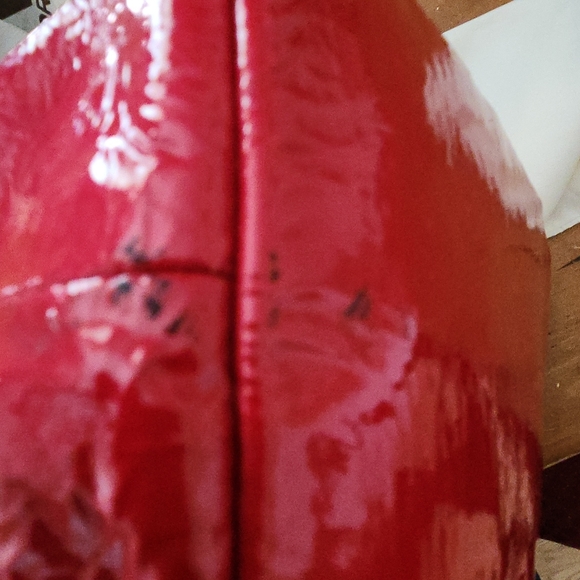 Coach Madison Juliette Satchel Diagonal Pleated Glossy Red Patent Leather F21304 - Picture 10 of 10